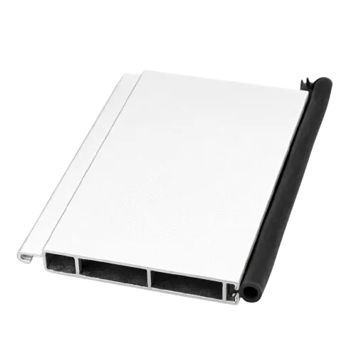 Zócalo terminal de aluminio pesado con goma de contacto para persianas